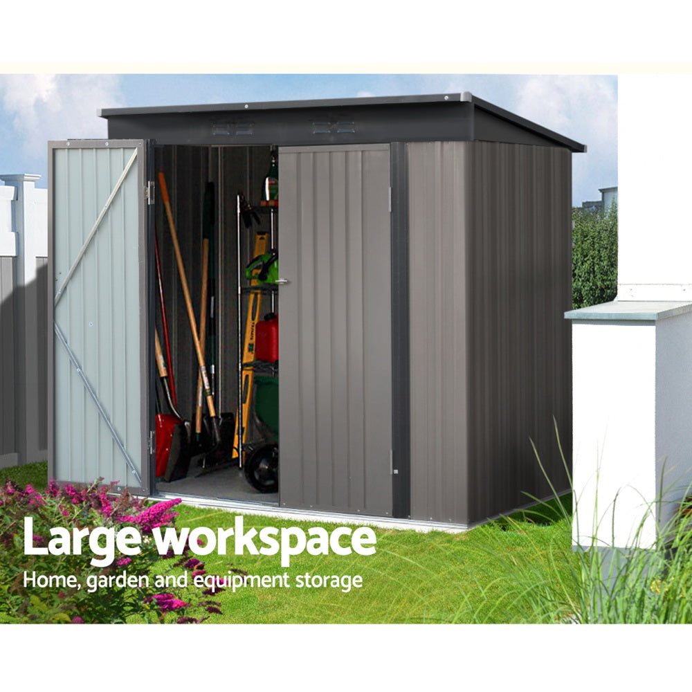 Giantz Garden Shed 1.95x1.31M Outdoor Storage Steel Workshop Double Door