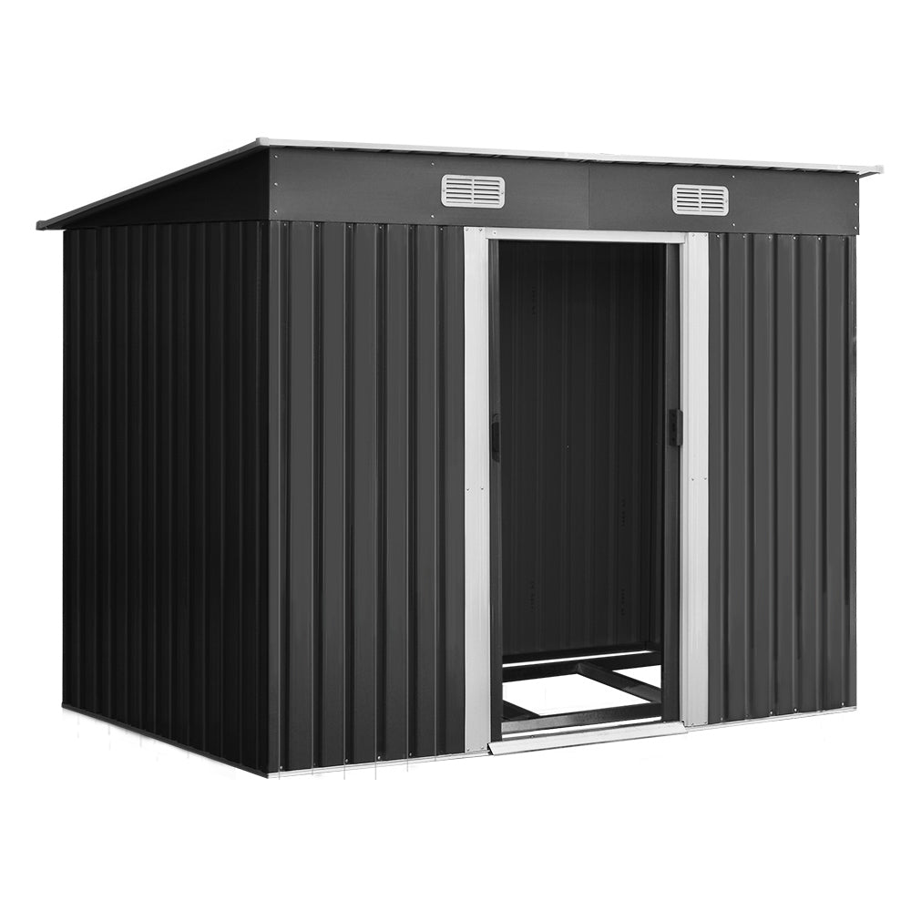 Giantz Garden Shed 2.38x1.31M w/Metal Base Outdoor Storage Tool Workshop Sliding Door