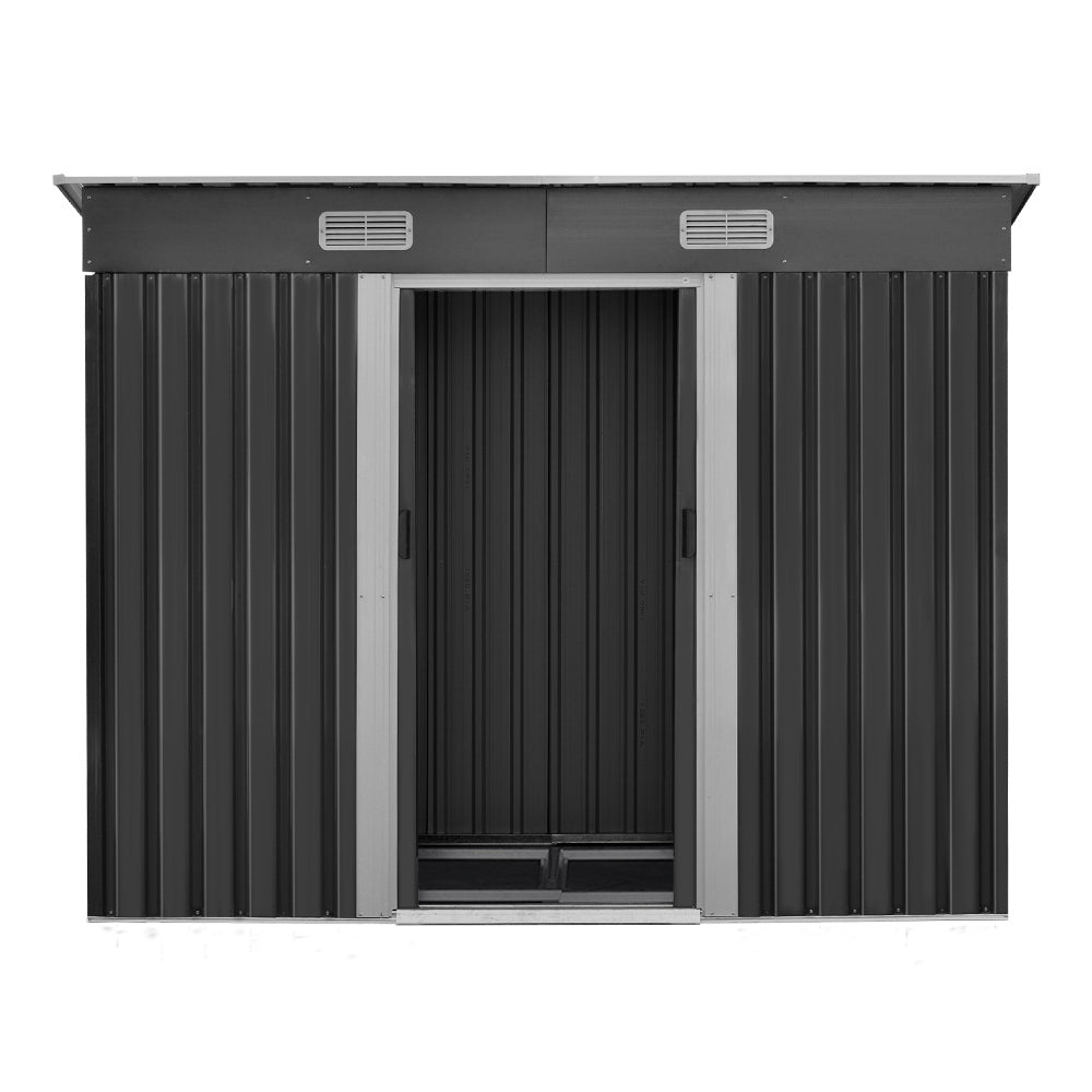 Giantz Garden Shed 2.38x1.31M w/Metal Base Outdoor Storage Tool Workshop Sliding Door