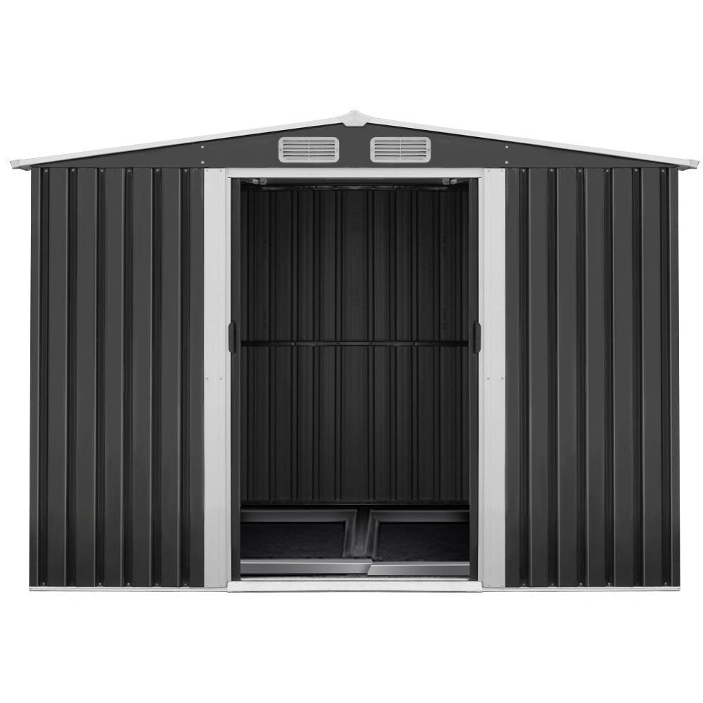 Giantz Garden Shed 2.6x3.9M w/Metal Base Outdoor Storage Workshop Sliding Door