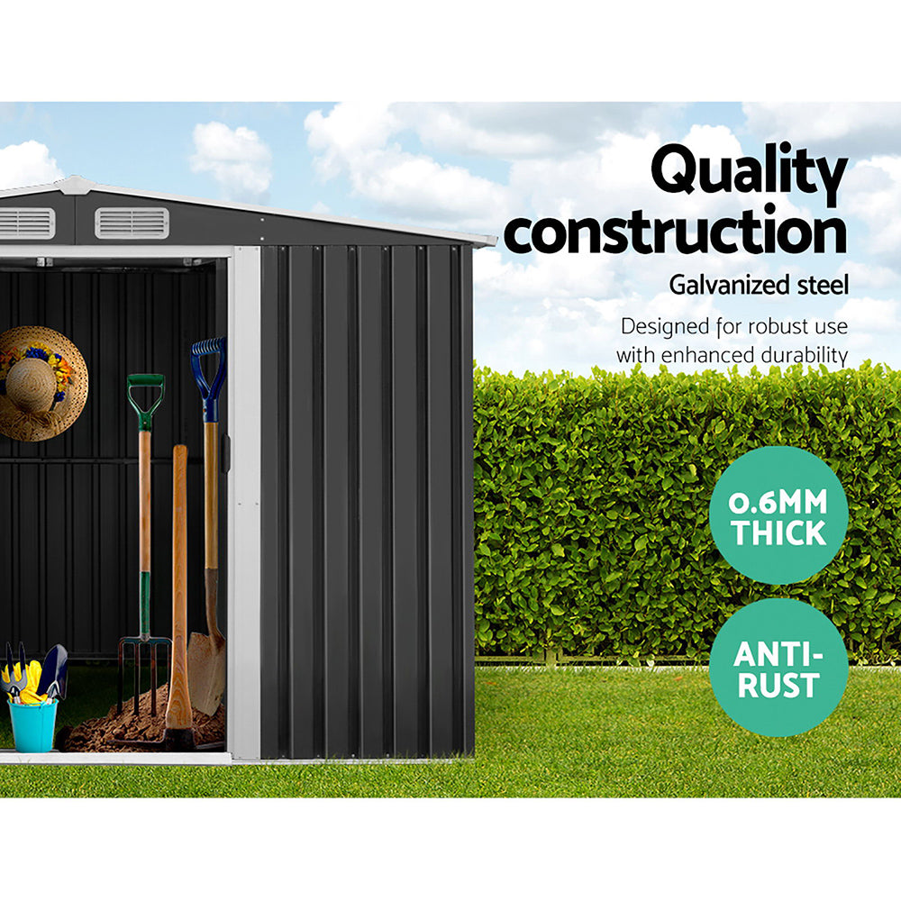 Giantz Garden Shed 2.6x3.9M w/Metal Base Outdoor Storage Workshop Sliding Door