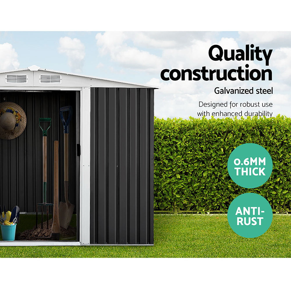 Giantz Garden Shed 2.58x2.07M Outdoor Storage Workshop Metal Sliding Door