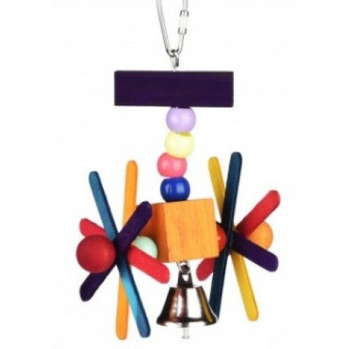 Bird Toy - Wood - Spinning Wheel With Bell