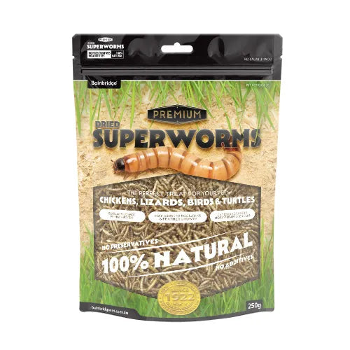 Dried Superworms 250g Protein Snack For Poultry