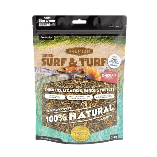 Dried Surf & Turf 250g Protein Treat For Poultry