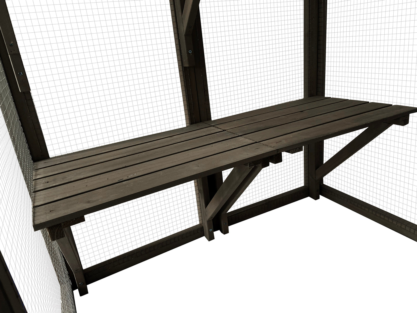 Samland Wooden Cat Cage Walk in Cat Condo House Kitten Ferret Enclosure Cage