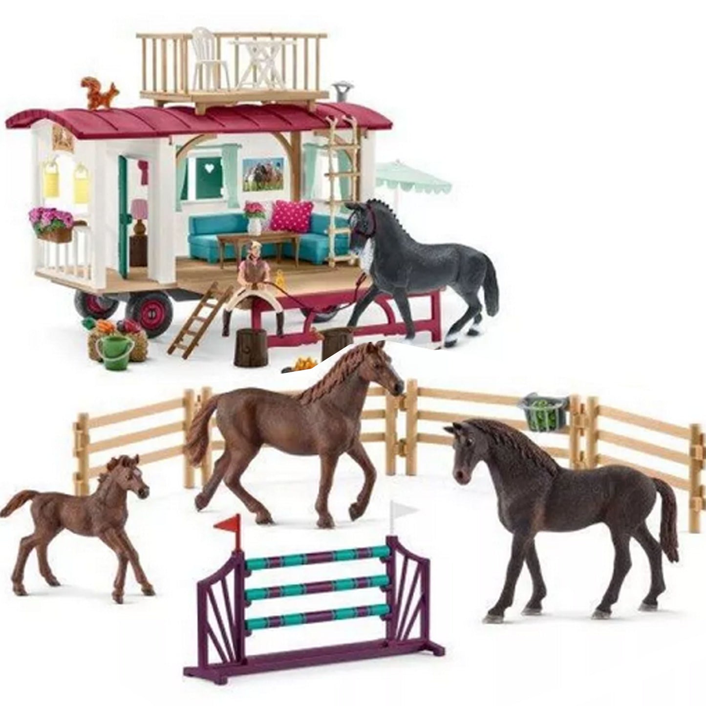 Schleich Large Playset Secret Horse Training at the Horse Club Caravan