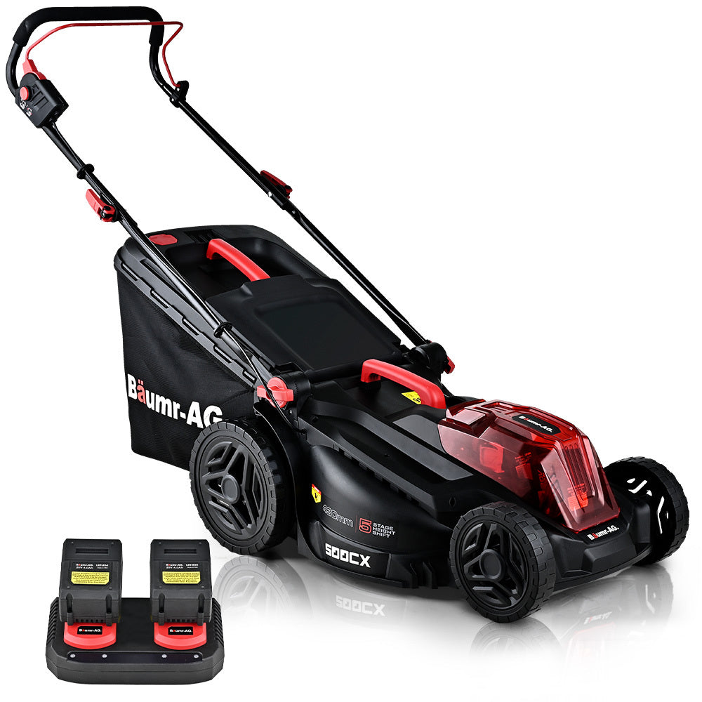 BAUMR-AG 500CX 40V SYNC 17" Cordless Lawn Mower Kit, Fast Charger, 2 x 4Ah Battery, 5 Stage Height Adjustment