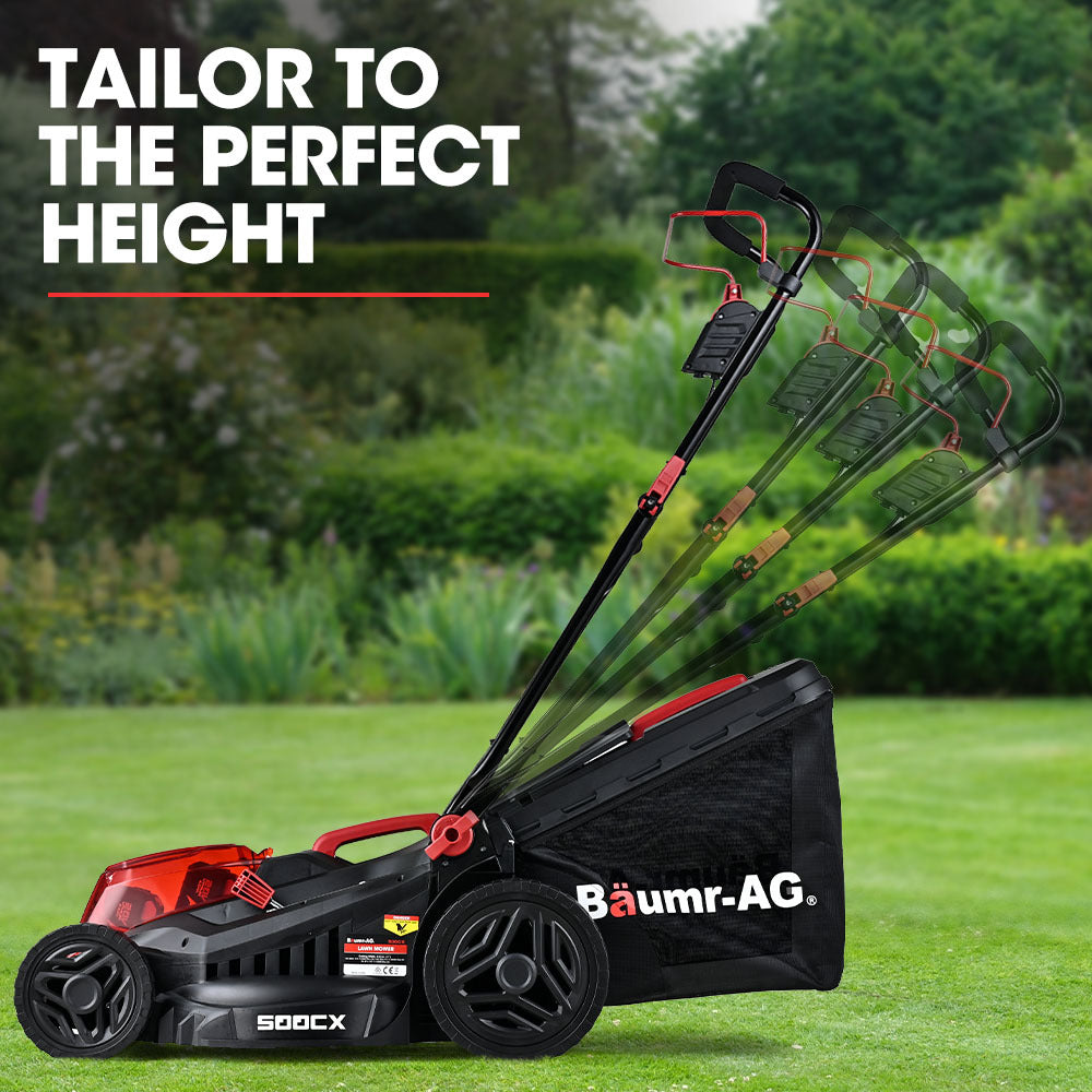 BAUMR-AG 500CX 40V SYNC 17" Cordless Lawn Mower Kit, Fast Charger, 2 x 4Ah Battery, 5 Stage Height Adjustment