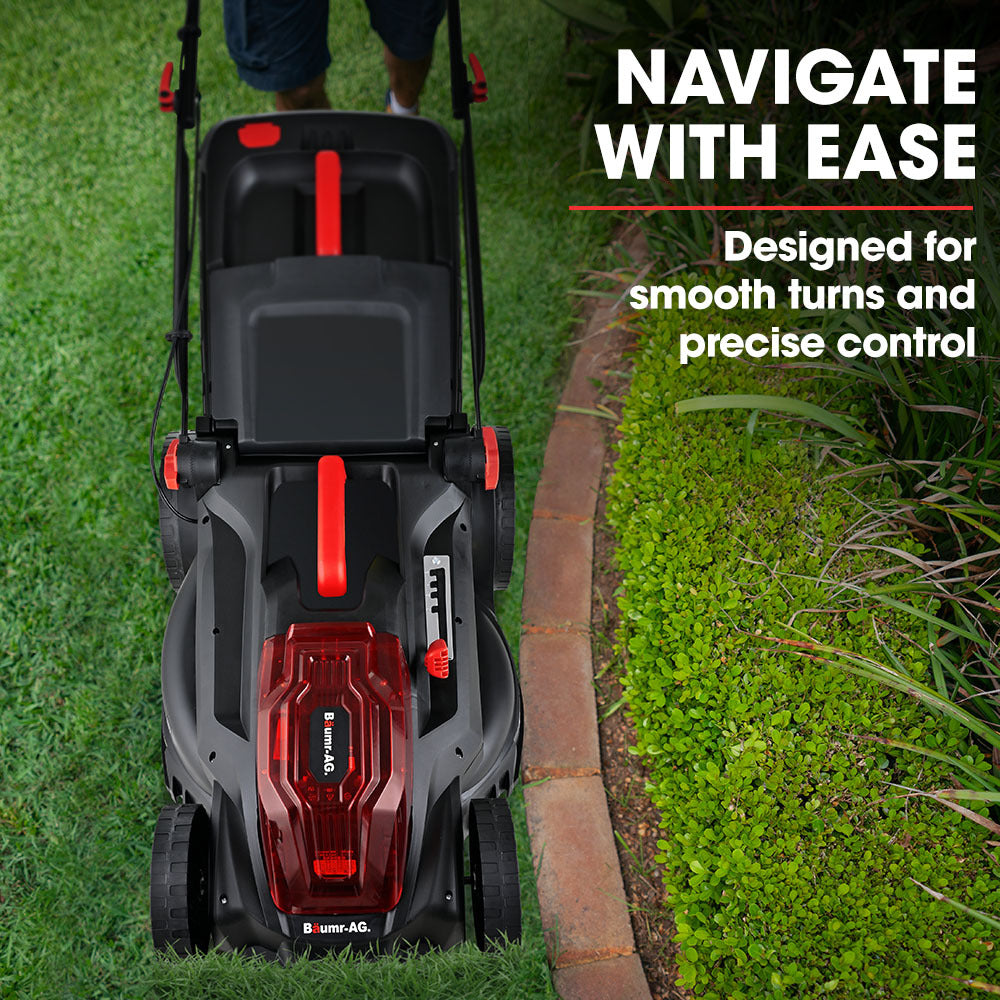 BAUMR-AG 500CX 40V SYNC 17" Cordless Lawn Mower Kit, Fast Charger, 2 x 4Ah Battery, 5 Stage Height Adjustment