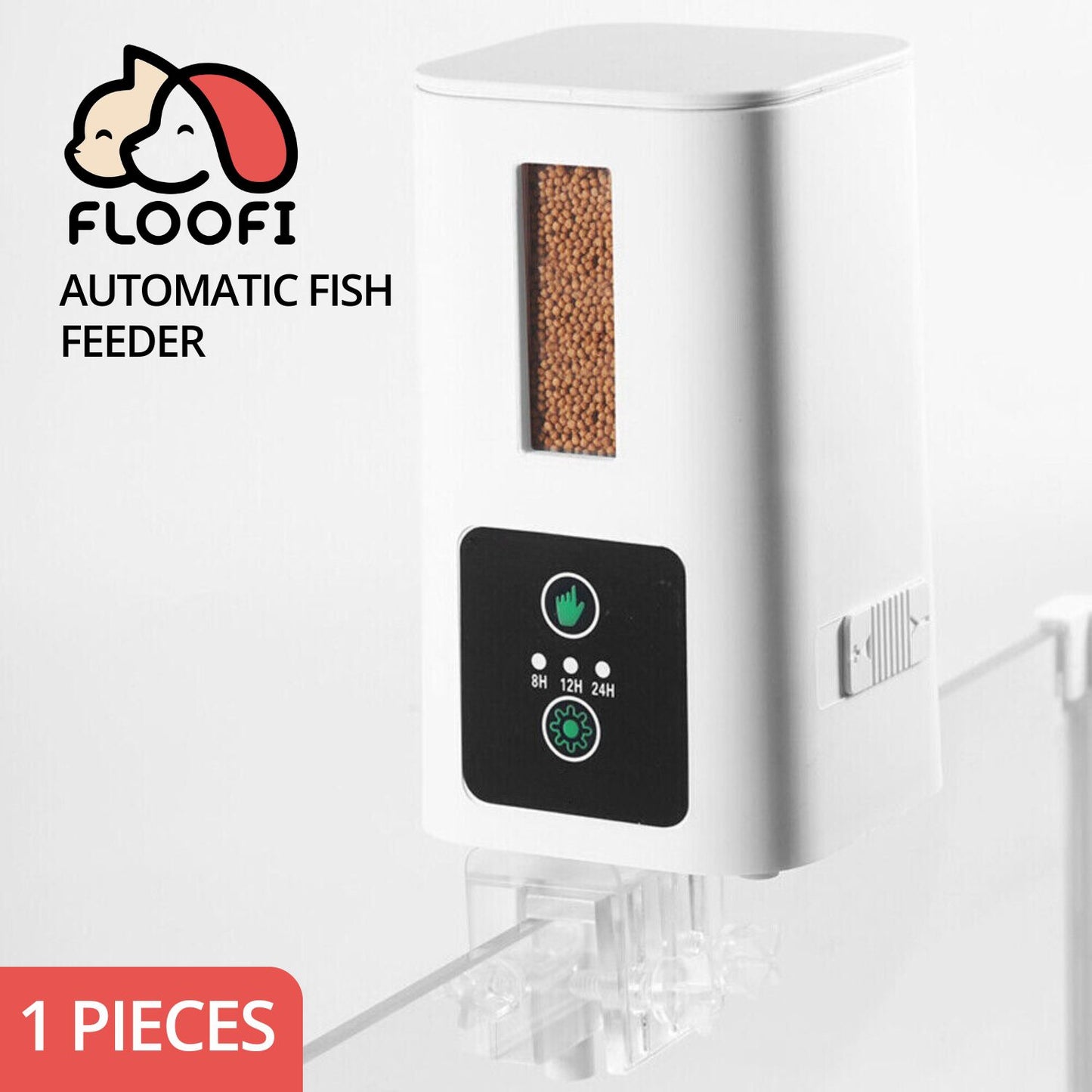 FLOOFI 400ML Automatic Fish Feeder White