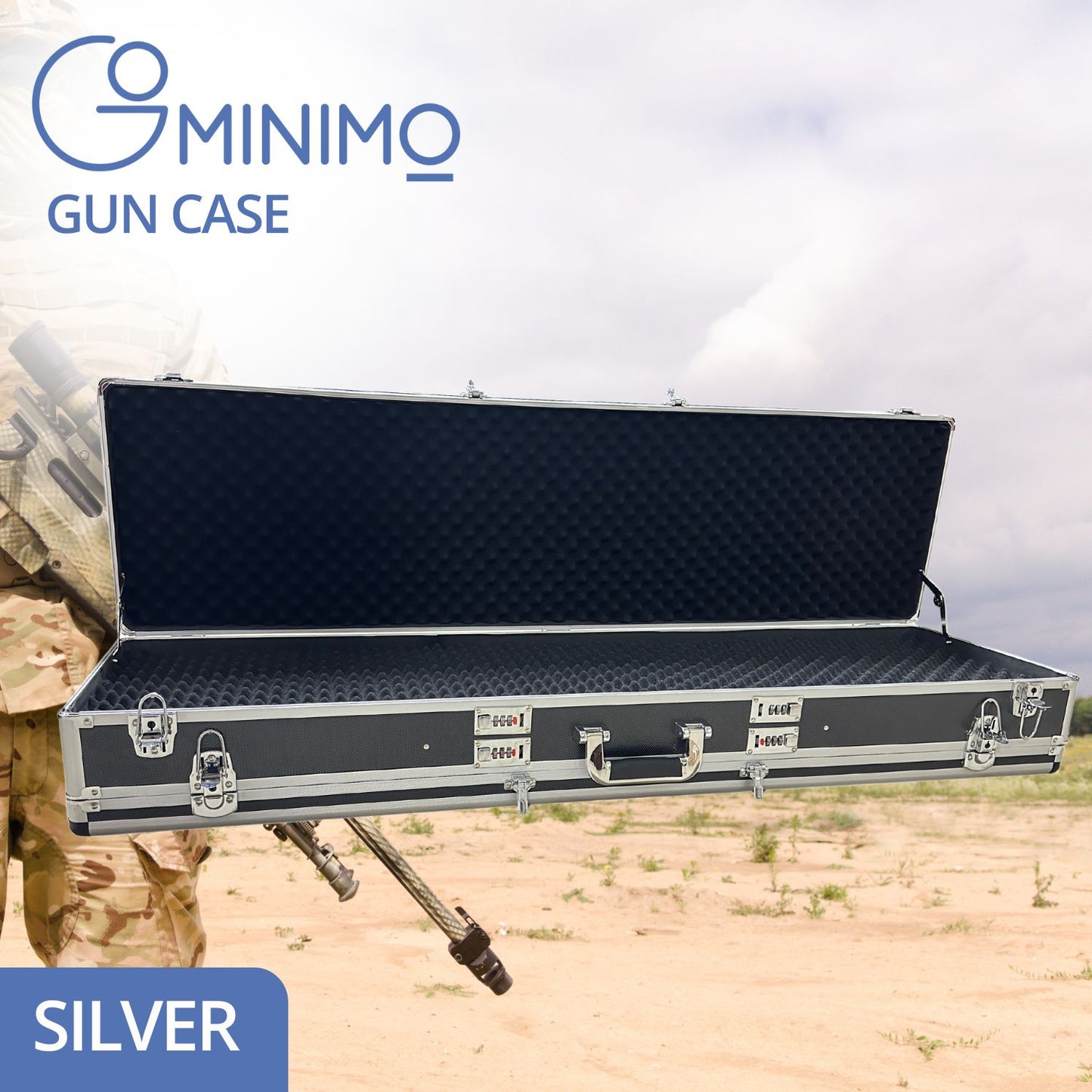 Hard Aluminium Double Sided Gun Case