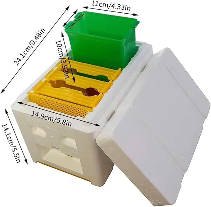 Mini Mating Box Queen Bee Rearing Plastic Styrene Foam Hive Harvest Copulation