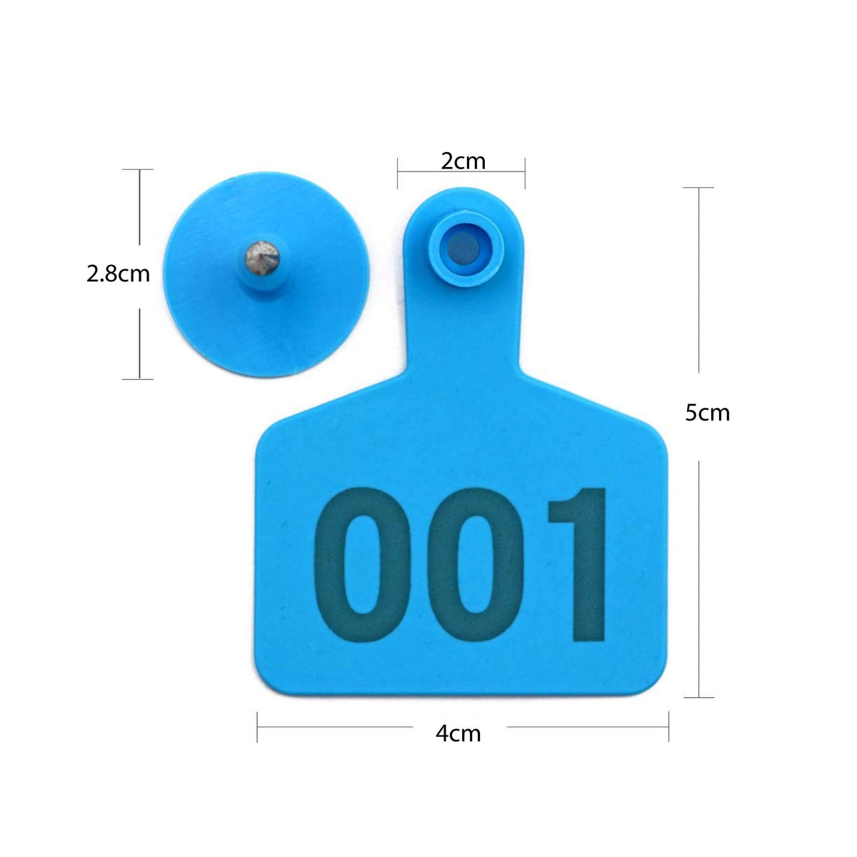 Cage Number Sticker 1-100 Cattle Number Ear Tags 5x4cm Set - Small Blue Pig Goat Livestock ...
