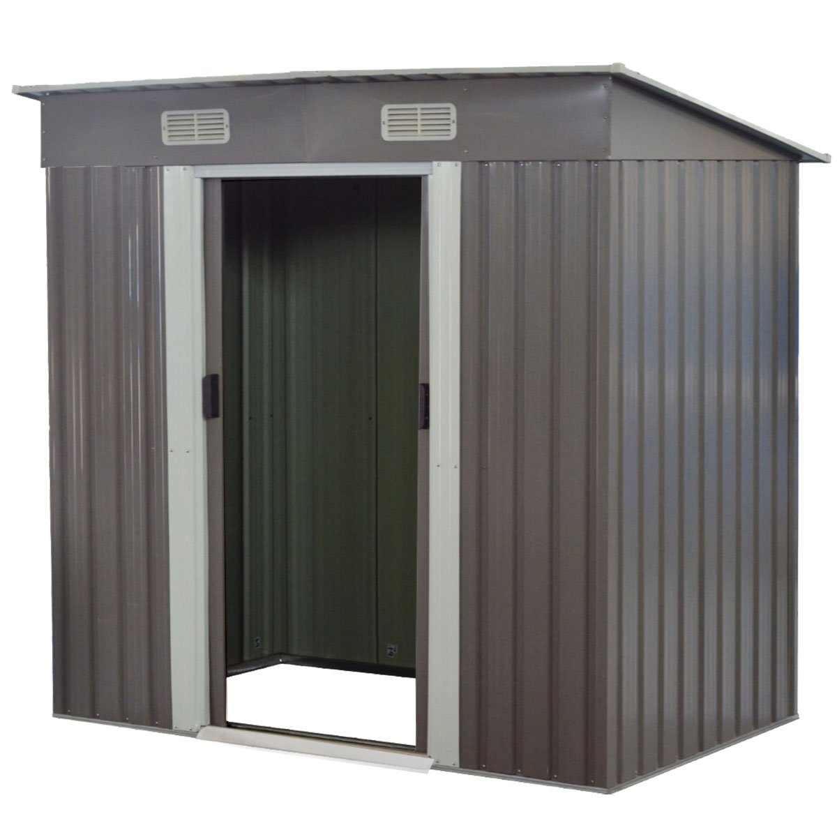 Wallaroo 4ft x 8ft Garden Shed Flat Roof Outdoor Storage - Grey