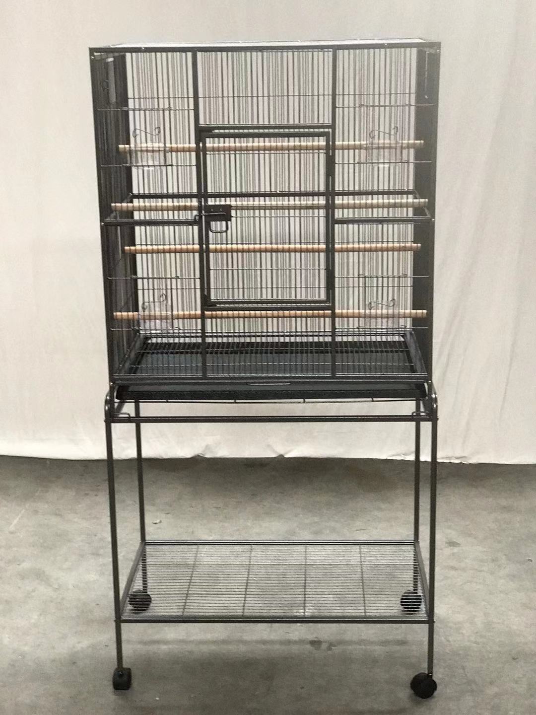 Bird Cage Parrot Aviary Pet Stand-alone Budgie Perch Castor Wheels 161cm