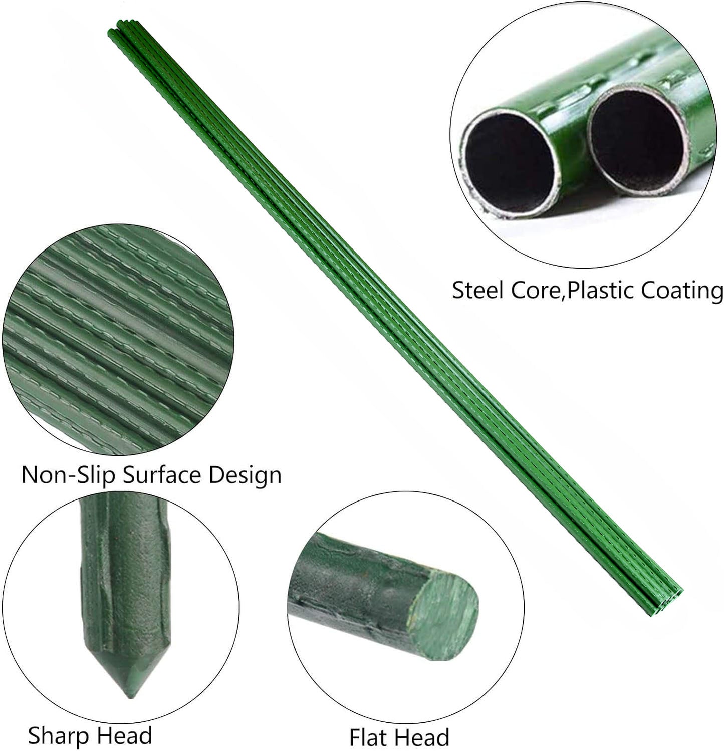 Garden Plant Stakes 150cm 10x 8mm