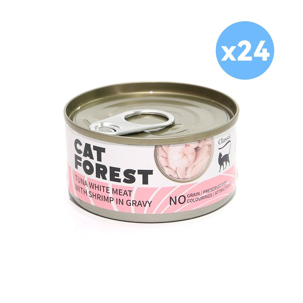 Cat Forest Classic Tuna White Meat With Shrimp In Gravy Cat Canned Food 85G X 24 Bulk Buy