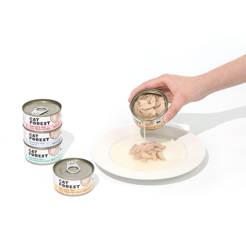 Cat Forest Classic Tuna White Meat With Whitebait In Gravy Cat Canned Food 85G X 24 Bulk Buy