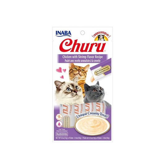 INABA Churu Chicken With Shrimp Flavor Recipe(14G X 4) 6PK Bulk Buy