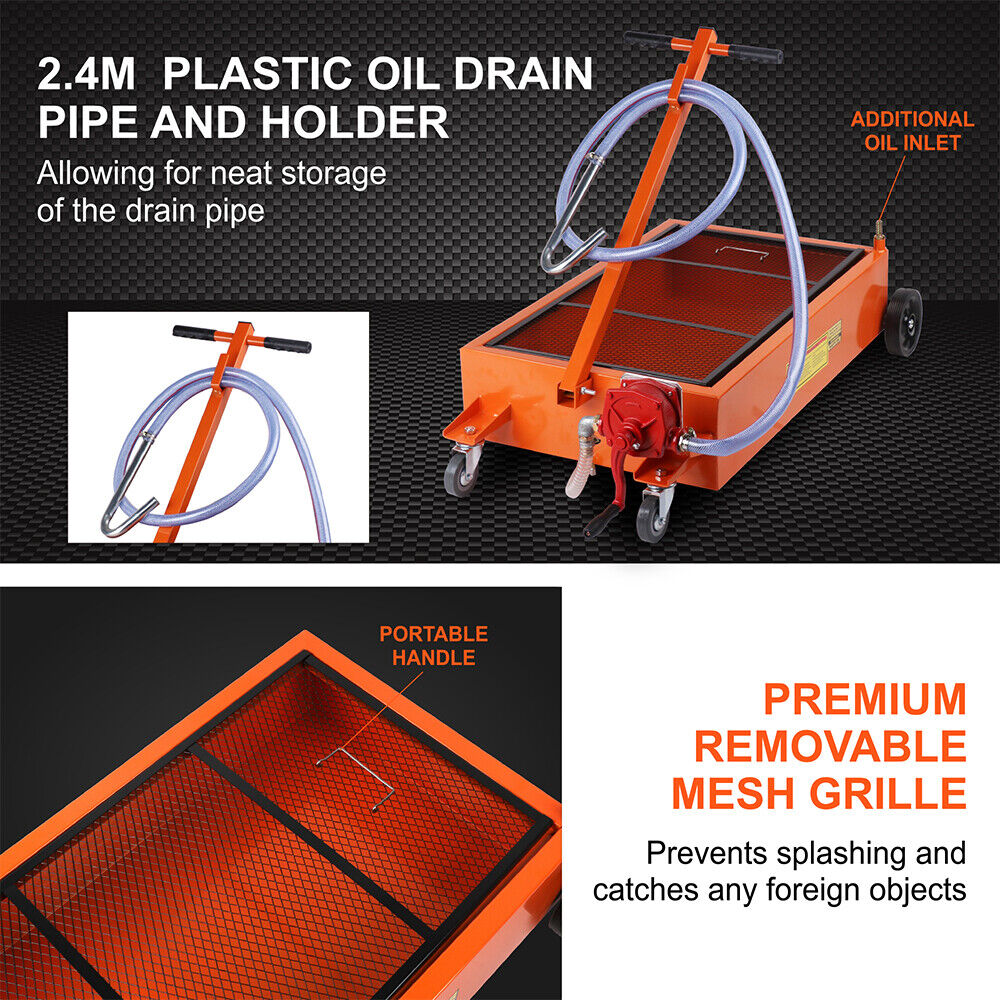 Low Profile Waste Oil Drainer 76 Litre Mobile Workshop Pump