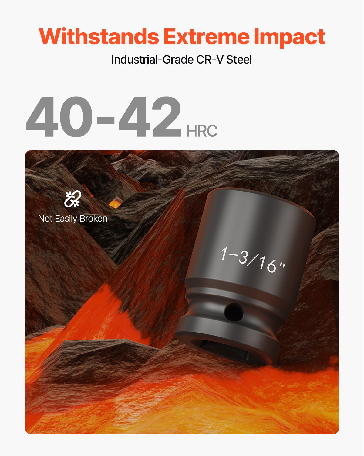 Impact Socket Set 3/4 Inches 27 Piece SAE 7/8 to 2 Inches and Metric 22 to 50 mm