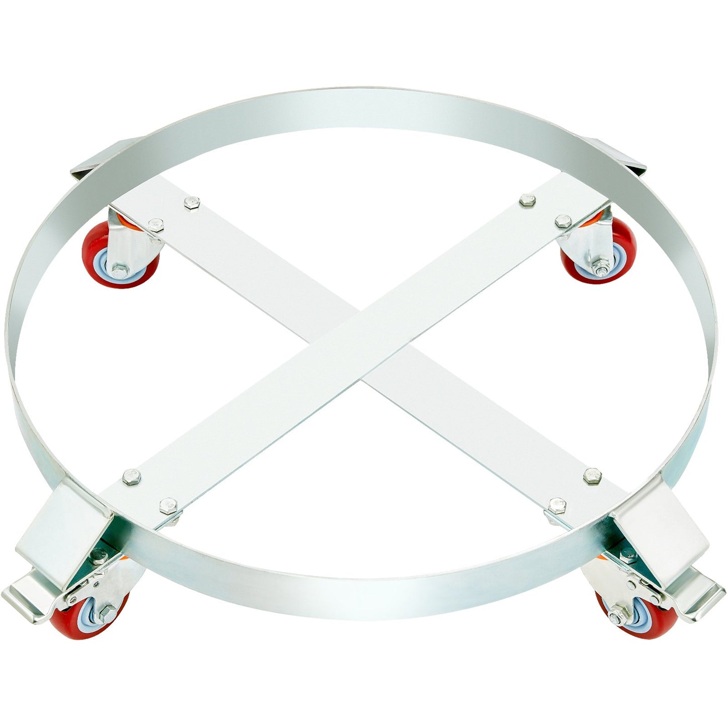 VEVOR 2PCS 250 L Heavy Duty Drum Dolly, 454 kg Load Capacity, Barrel Dolly Cart Drum Caddy, Non Tipping Hand Truck Capacity Dollies with Steel Frame 4 Swivel Casters Wheel, for Drum Handling