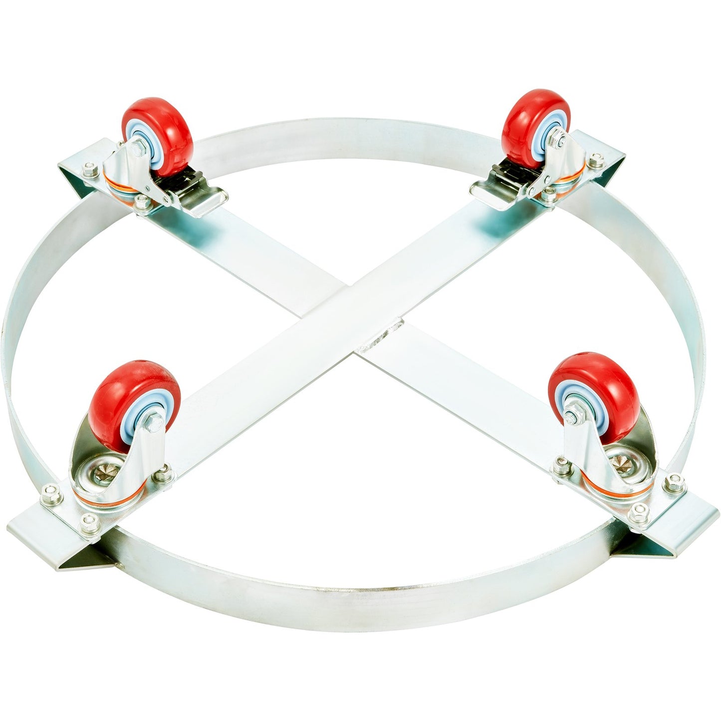 VEVOR 2PCS 250 L Heavy Duty Drum Dolly, 454 kg Load Capacity, Barrel Dolly Cart Drum Caddy, Non Tipping Hand Truck Capacity Dollies with Steel Frame 4 Swivel Casters Wheel, for Drum Handling