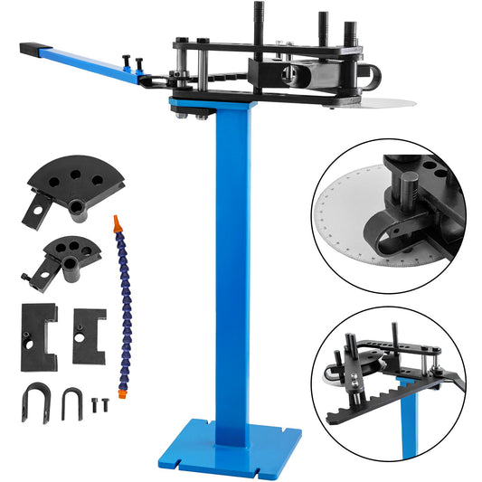 VEVOR Tube Bender Max Bending Degree 240°,Heavy Duty Metal Pipe and Tube Notcher With 3 Dies,Tube Pedestal Bender 0 up to 240 Degree,Metal Working Tools and Equipment
