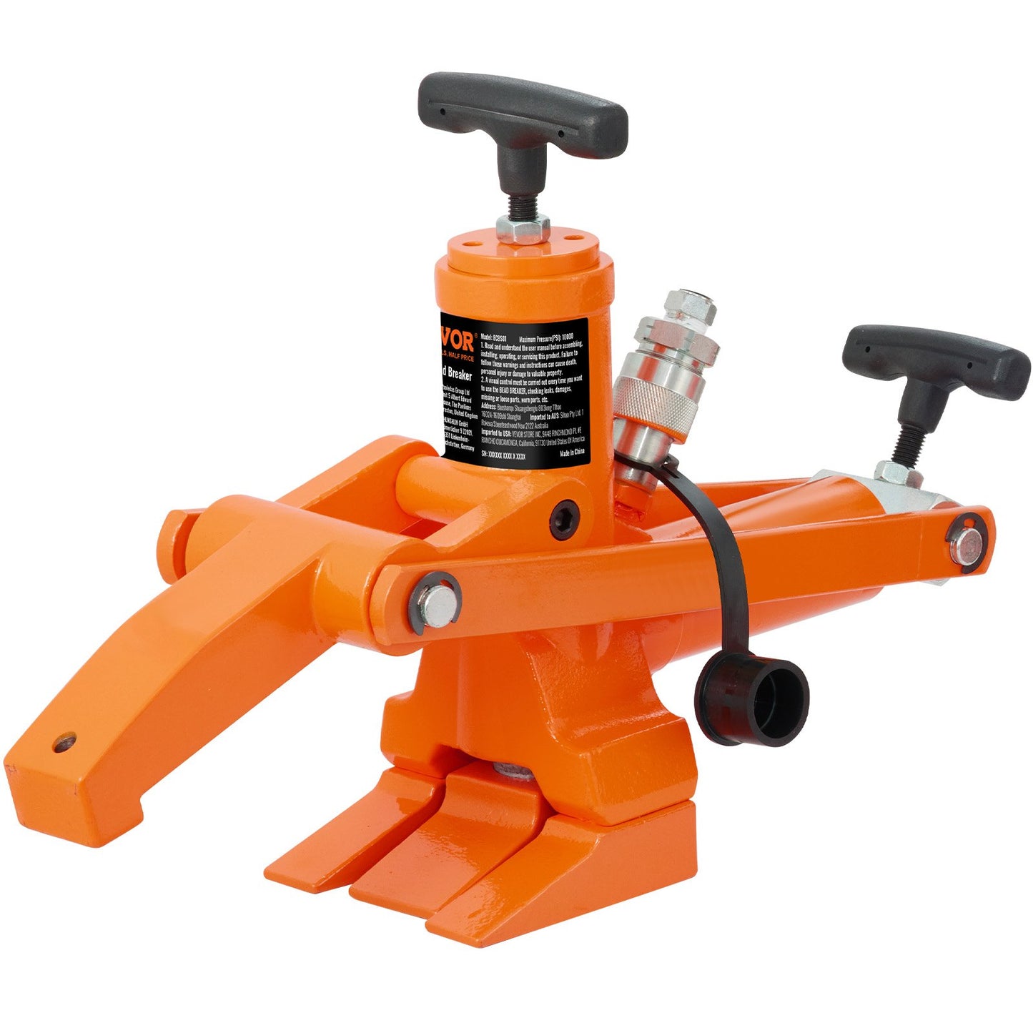 VEVOR Hydraulic Bead Breaker, 1000 PSI Tire Bead Breaker with Metal Foot Pump, Heavy-duty Steel Bead Breaker Tool for Tractors, Trucks, Buses, Lawn Mowers, ATVs