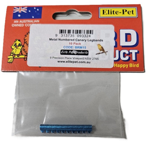Metal Leg Rings - Canary 10 Pack