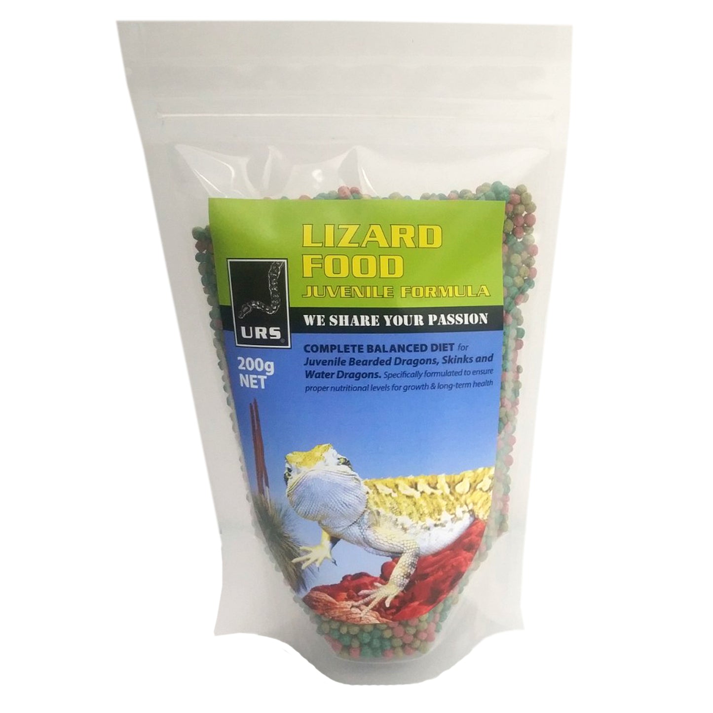 URS Lizard Food 200g Balanced Diet For Herbivore/Omnivore Reptiles Juvenile Formula