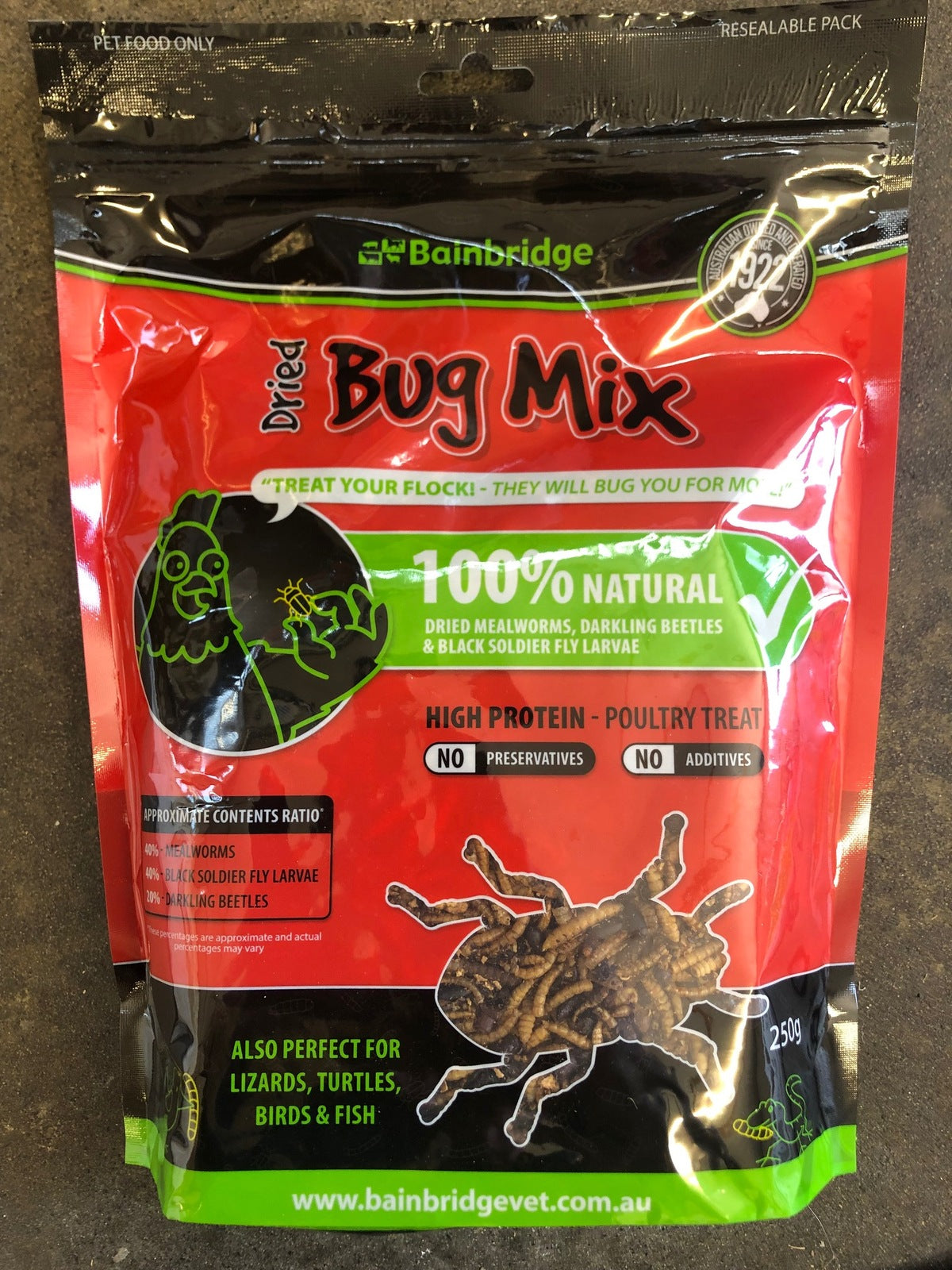 Bainbridge Dried Bug Mix 250g Dried Treats For Chickens