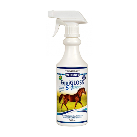 Vetsense Equigloss 5 In 1 Spray 500ml For Hair Knots & Tangles In Horses