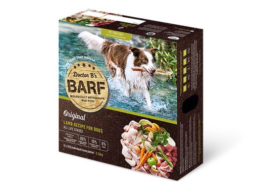 Dr B's BARF Dog Lamb Recipe Frozen Food Box Of 12 Patties