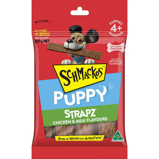 Schmackos Puppy Strapz 200g Chicken Aand Milk