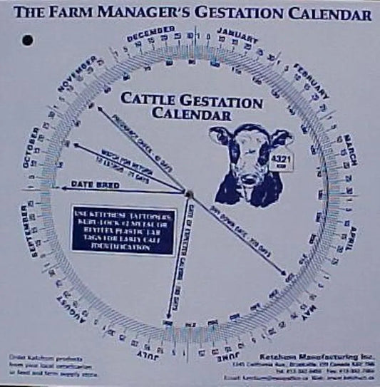Cattle Gestation Calendar