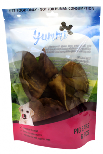 Yummi Pet Pig Ears Treats For Dogs Bag Of 6