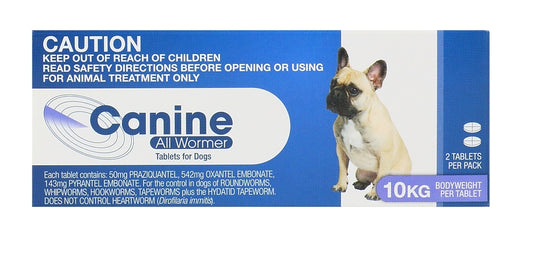 Canine All Wormer Tablets For Dogs 10kg - 2 Tablet Pack
