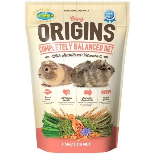 Vetafarm Cavy Origins 1.5kg. Balanced Complete Diet For Guinea Pigs