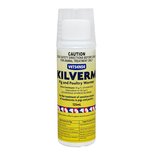 Kilverm Pig & Poultry Wormer 125ml Treats Roundworms In Pigs And Poultry