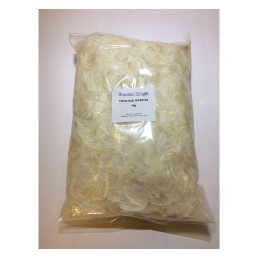 Breeders Delight Sterilised Feathers 70g Nesting Material For Birds