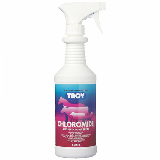 Troy Chloromide 500ml Antiseptic Spray For Animals