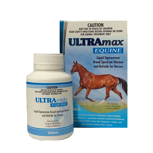 Ultramax Equine Liquid Wormer 250ml Broadspectrum & Tapeworm Wormer For Horses