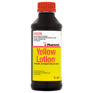 Ranvet Yellow Lotion 1 Litre Antiseptic, Astringent Wound Lotion For Animals