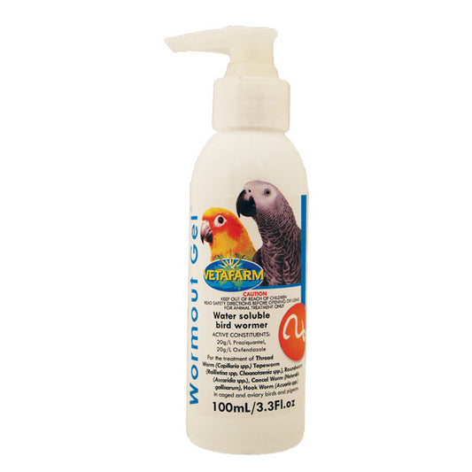 Vetafarm Worm Out Gel 100ml Water Soluble Bird Wormer