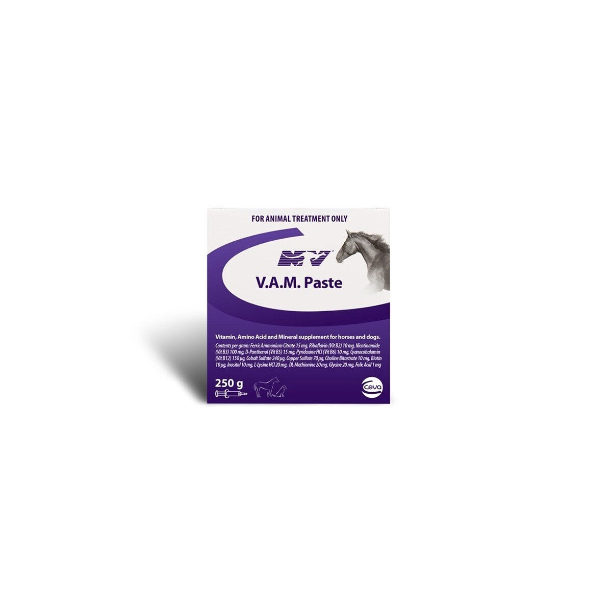 Ceva V.A.M. Paste 250g. Vitamin, Amino Acid & Mineral Supplement For Horses & Dogs