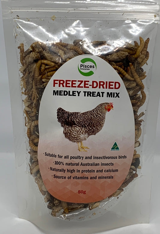 Pisces Freeze Dried Medley Treat Mix For Poultry 50g