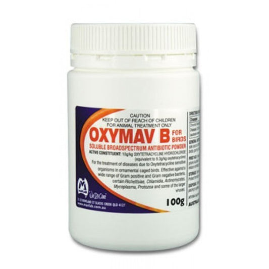 Oxymav B Antibiotic Powder For Birds & Chickens. 100g