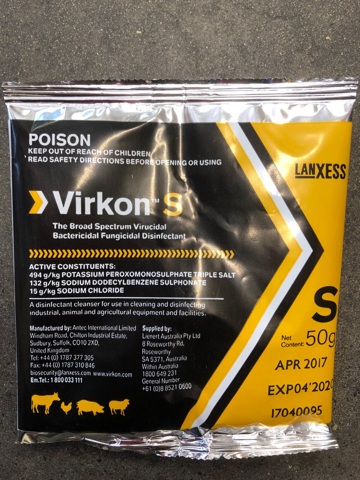 Virkon-S Disinfectant. 50g Sachet